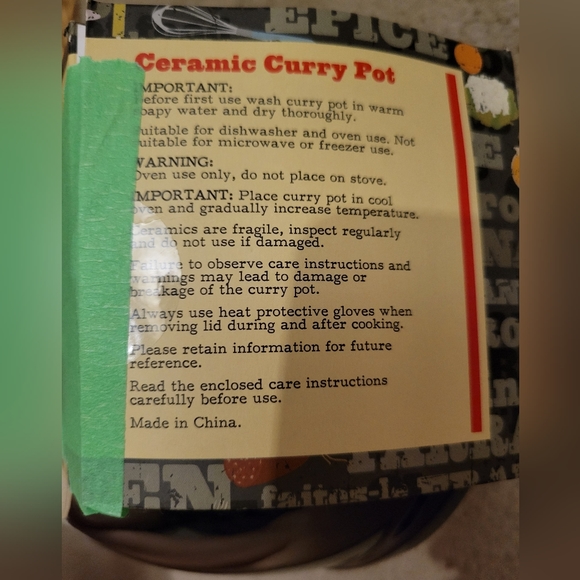 Ceramic Curry Pot - Picture 4 of 4